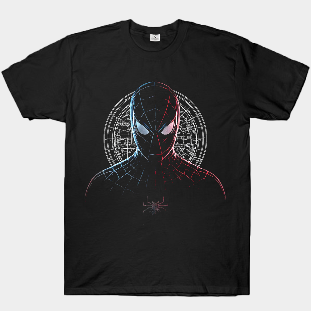 Marvel Spider-Man Black Suit Red Blue Neon Print