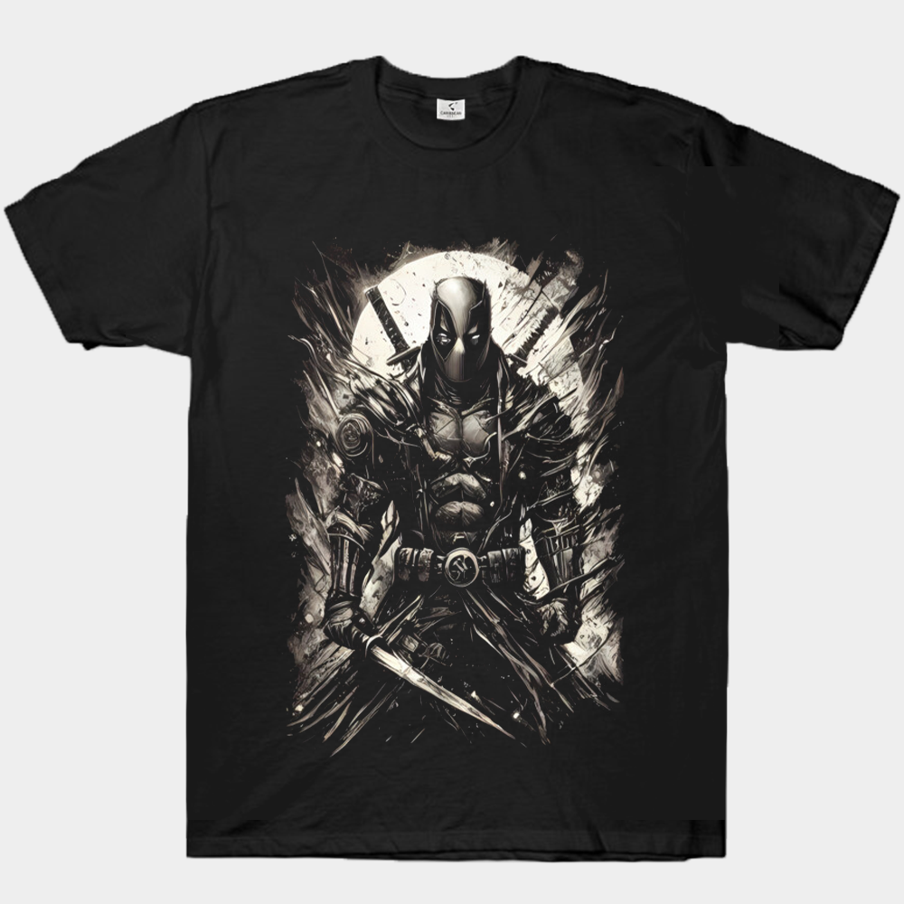 Marvel Deadpool Red Moon Meditative Pose Print