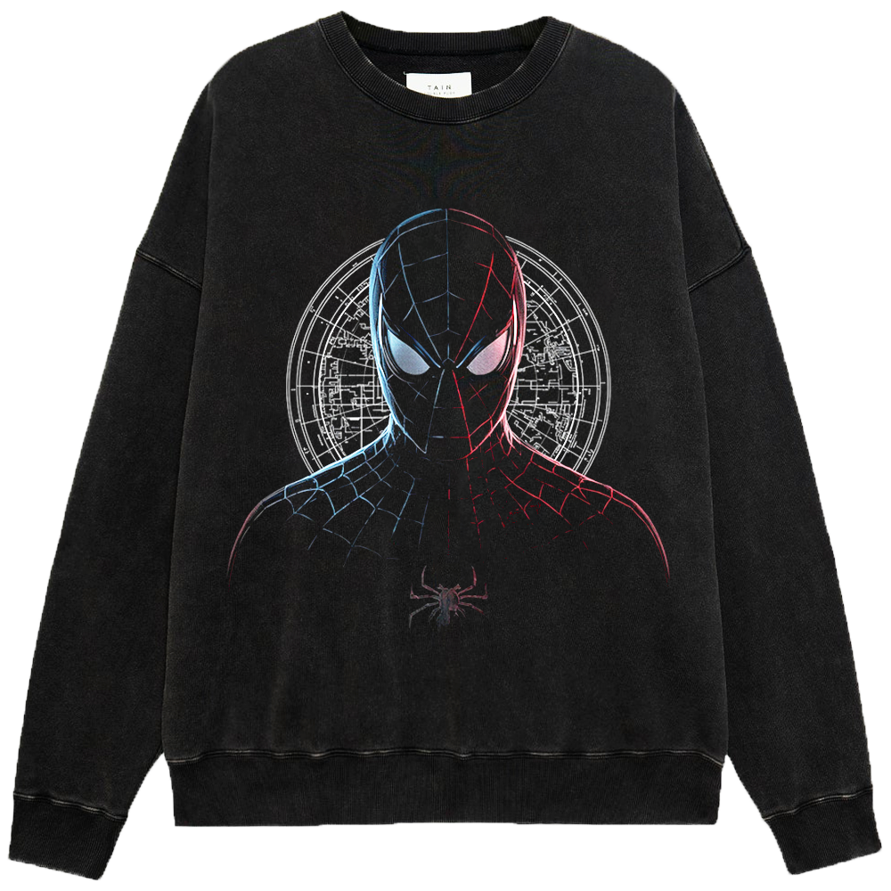 Marvel Spider-Man Black Suit Red Blue Neon Print