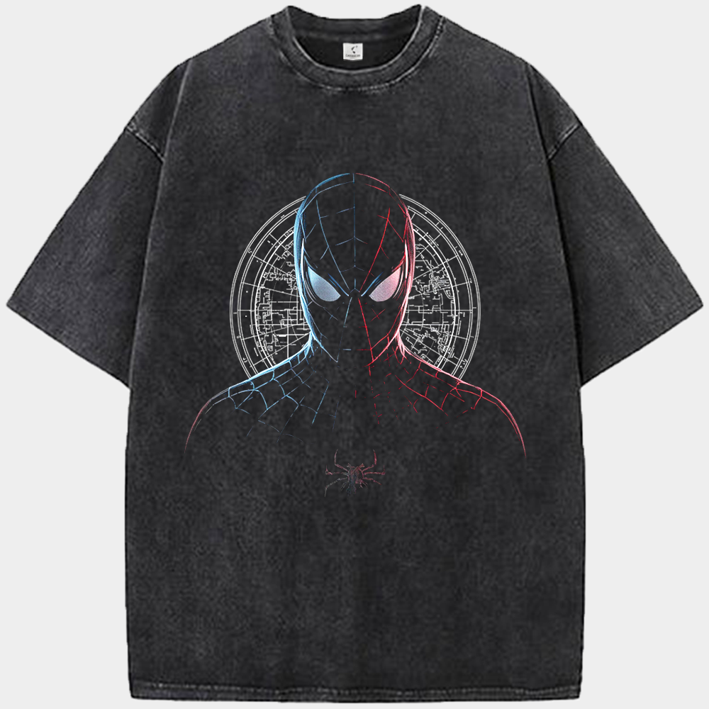 Marvel Spider-Man Black Suit Red Blue Neon Print