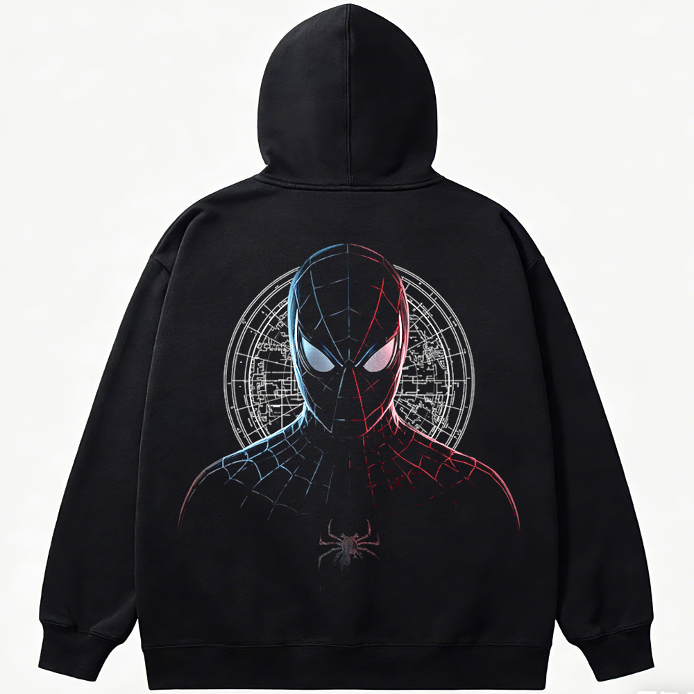 Marvel Spider-Man Black Suit Red Blue Neon Print