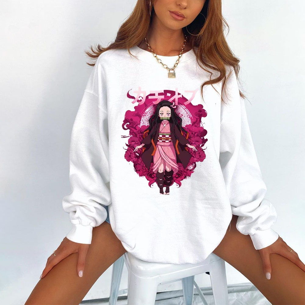 Demon Slayer Kamado Nezuko Print Long Sleeve Sweatshirt