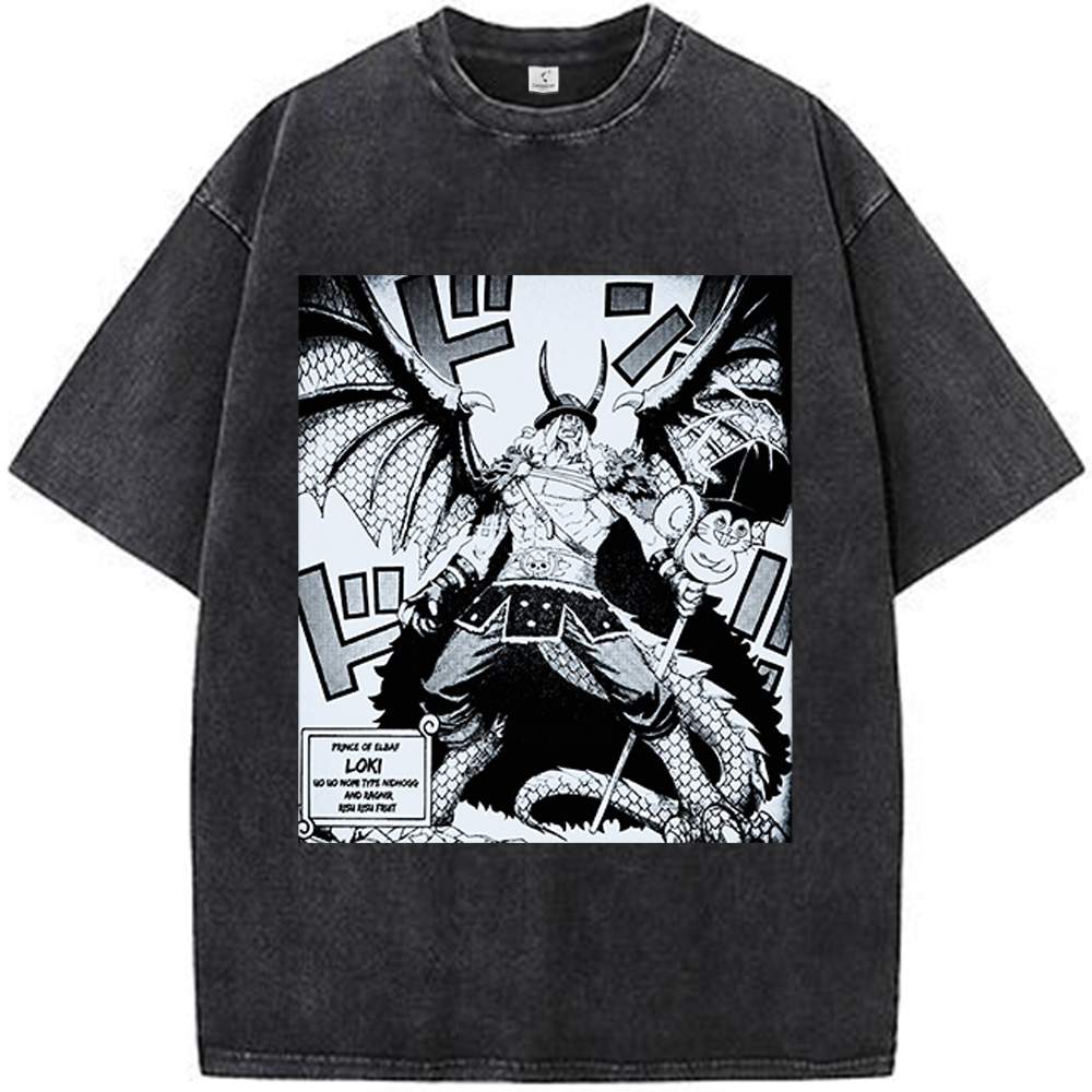One Piece Loki Monochrome Manga Style Print
