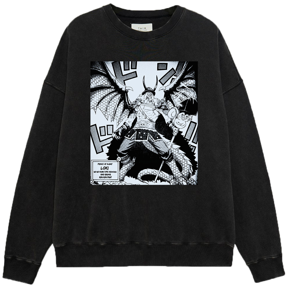 One Piece Loki Monochrome Manga Style Print