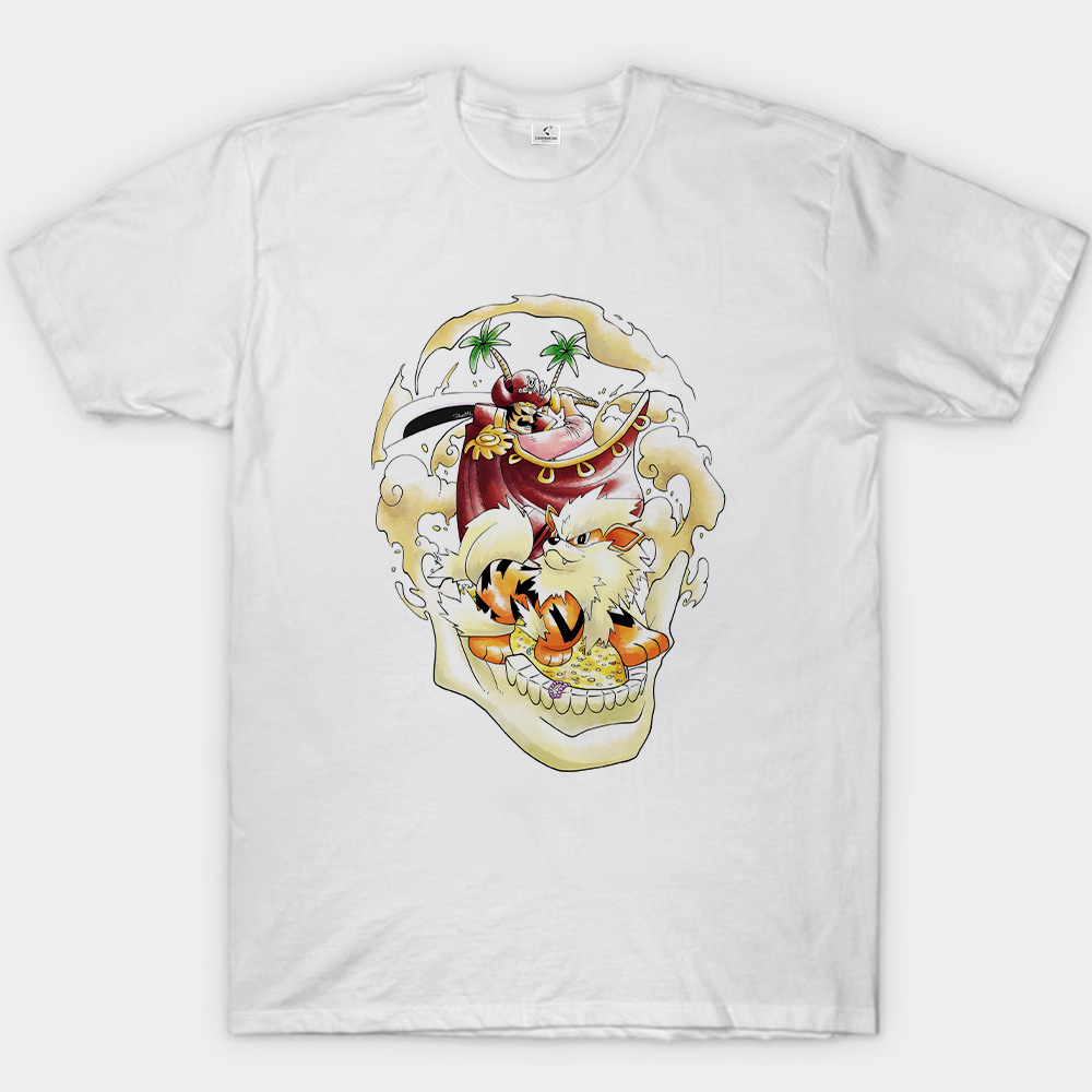 One Piece Gol D. Roger & Pokémon Arcanine Print