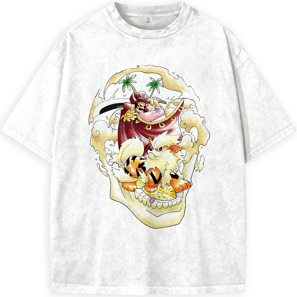 One Piece Gol D. Roger & Pokémon Arcanine Print