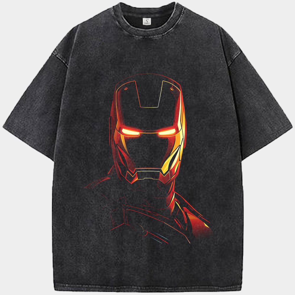 Marvel Iron Man Minimalist Glowing Helmet Print