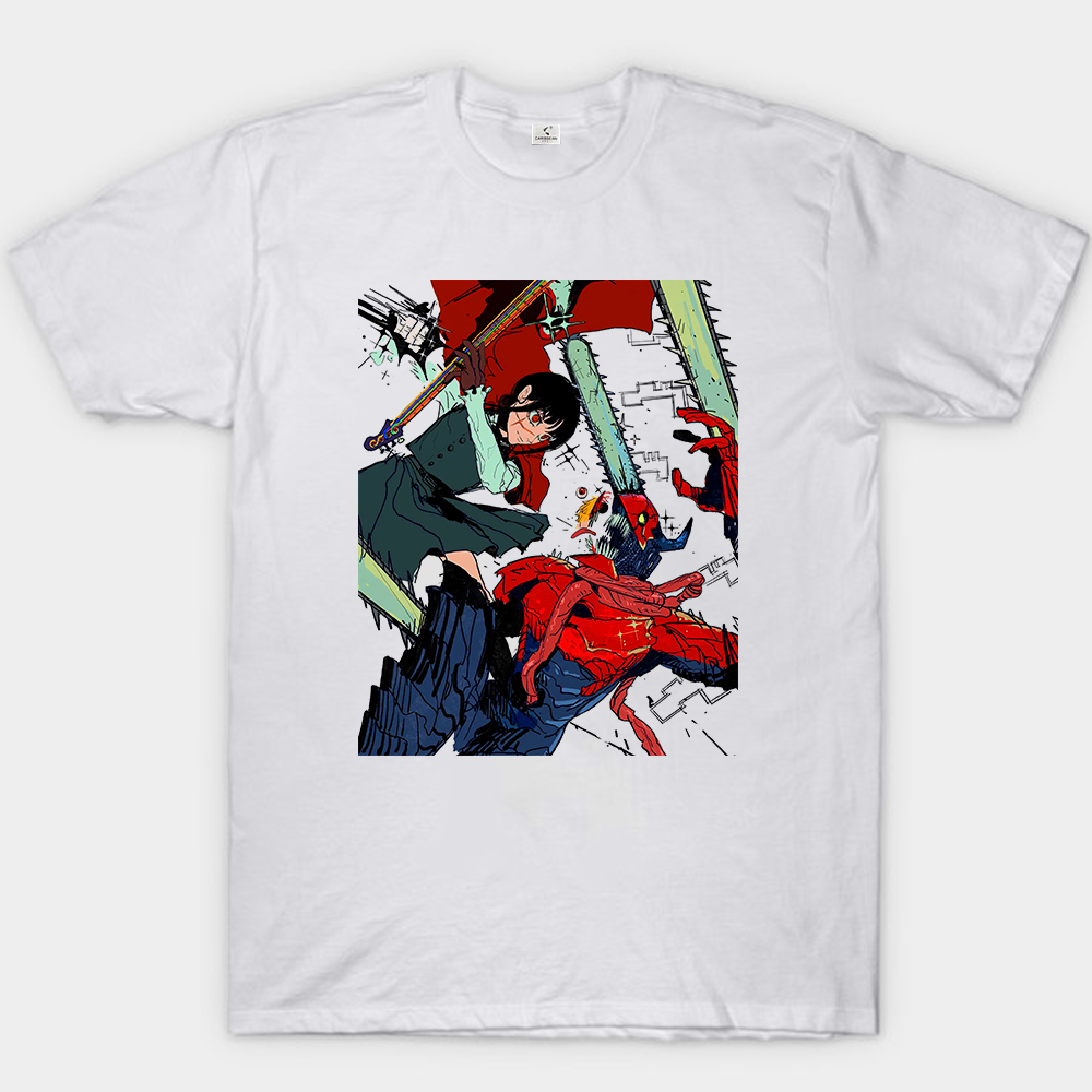 Chainsaw Man Asa & Denji Spider-Man Crossover Print