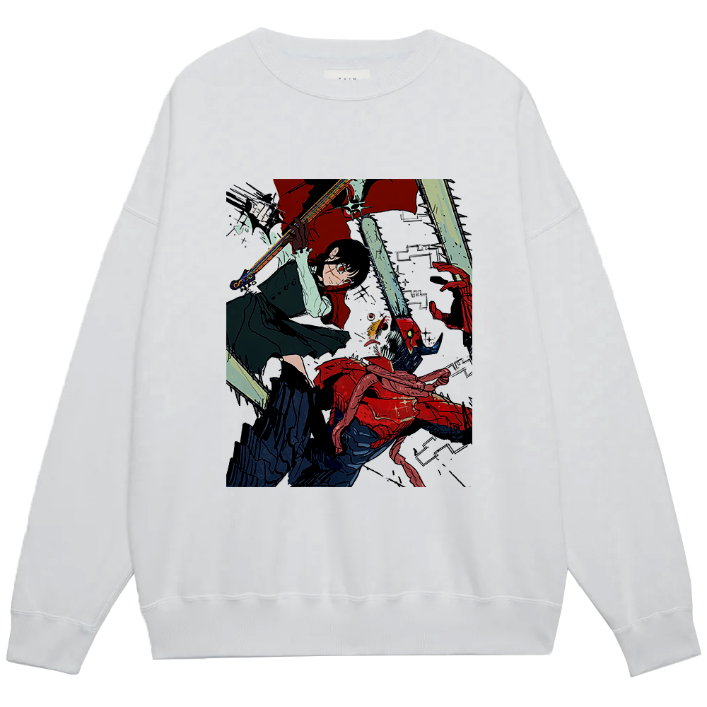 Chainsaw Man Asa & Denji Spider-Man Crossover Print