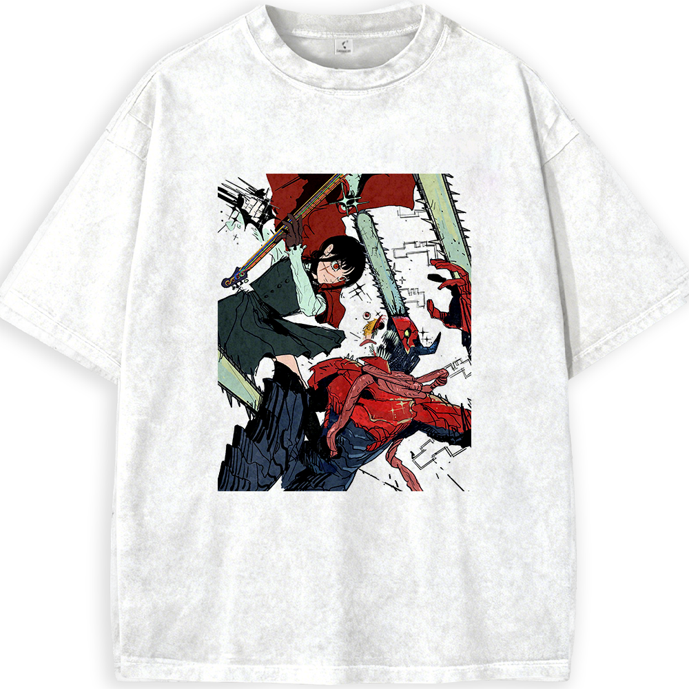 Chainsaw Man Asa & Denji Spider-Man Crossover Print