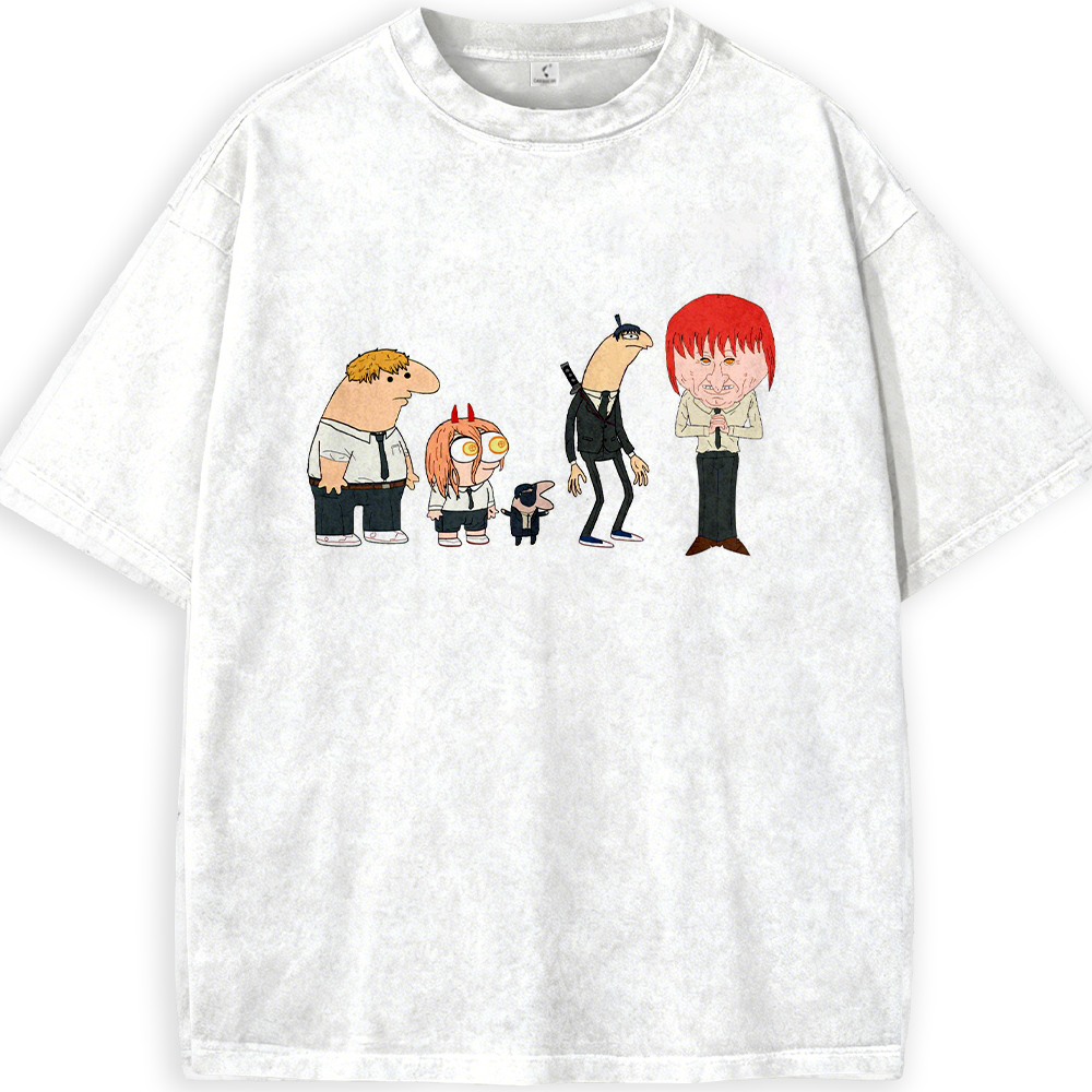 Chainsaw Man Cast & Family Guy-nichijou Art Style Print