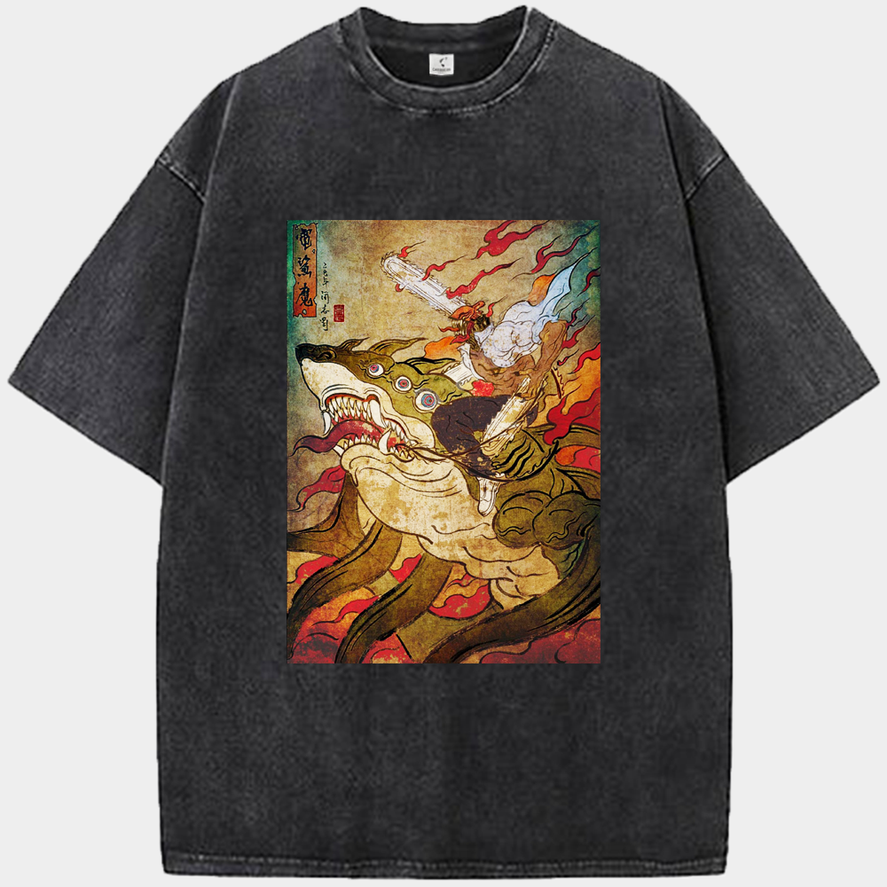 Chainsaw Man Denji & Beam Ukiyo-e Japanese Print