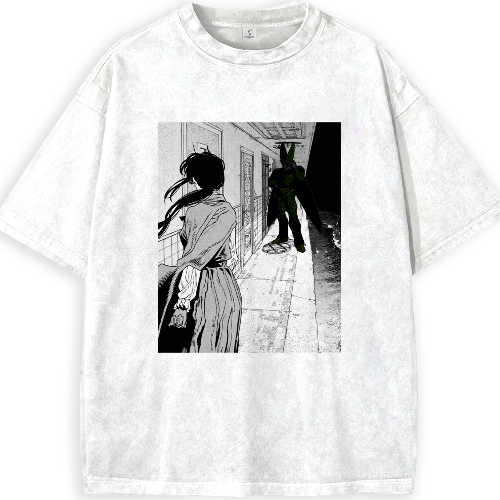 Chainsaw Man Makima & Dragon Ball Perfect Cell Crossover Print