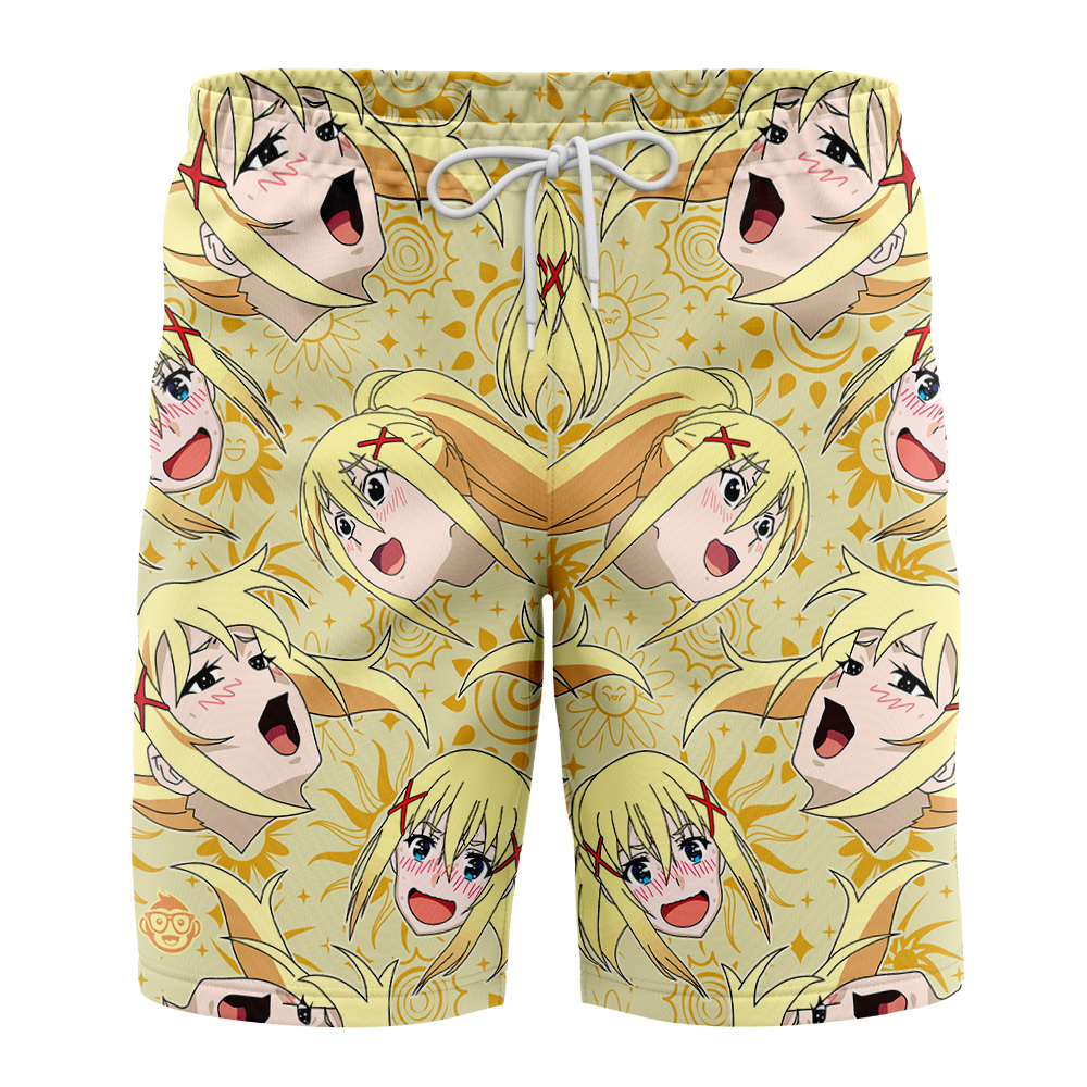 Funny Face Darkness Konosuba Board Shorts Swim Trunks