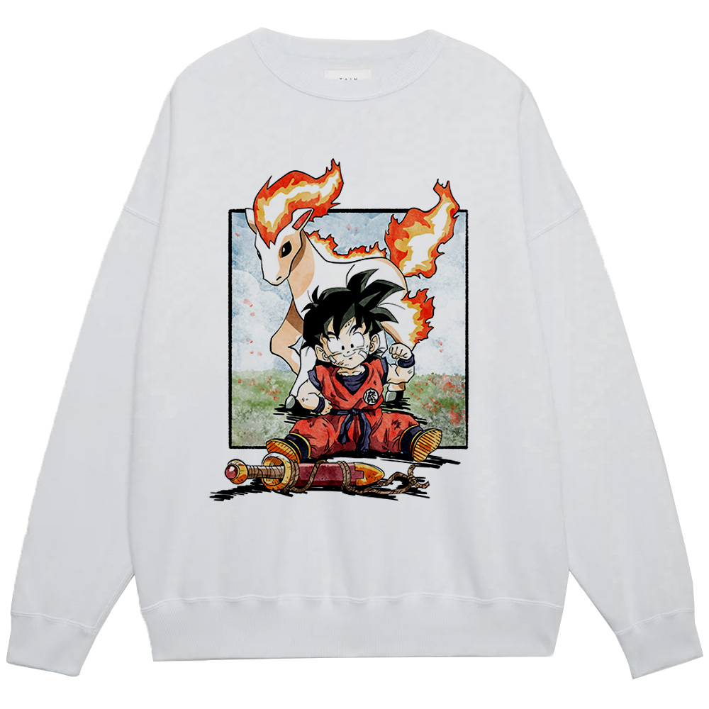 Dragon Ball Kid Goku & Pokemon Galarian Rapidash Print