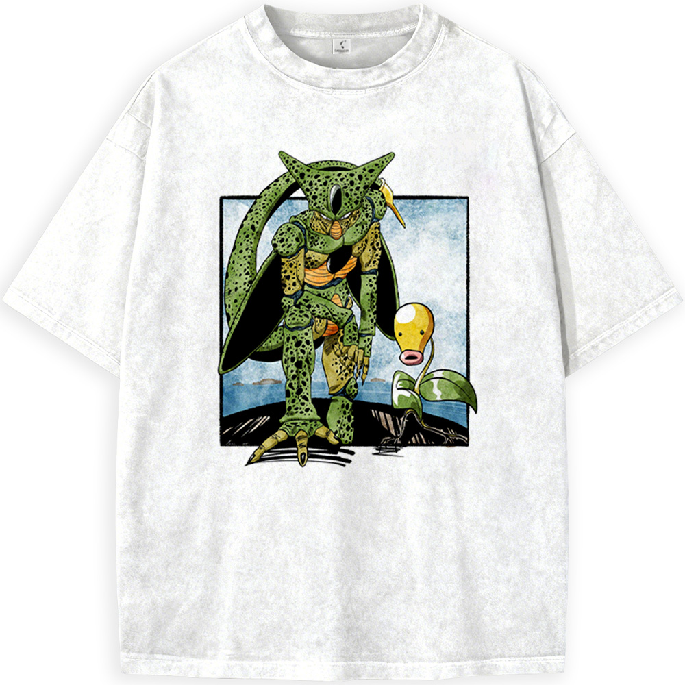 Dragon Ball Z Cell & Pokemon Bellsprout Print