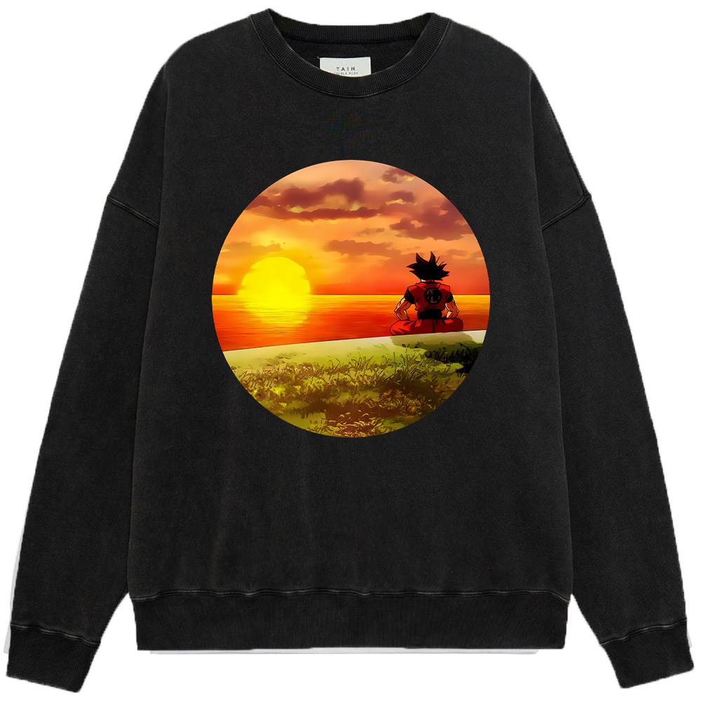 Dragon Ball Z Goku Sunset Meditation Print