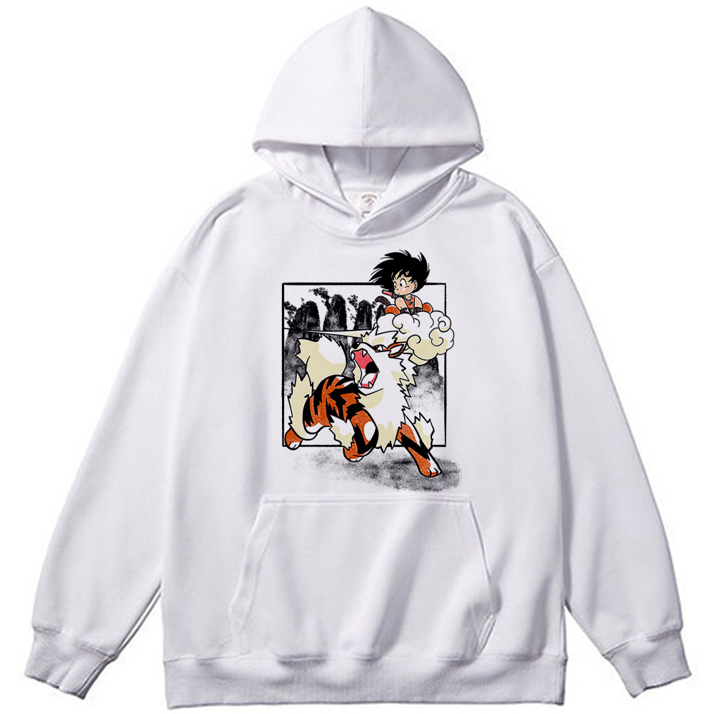 Dragon Ball Z Kid Goku & Pokemon Arcanine Print