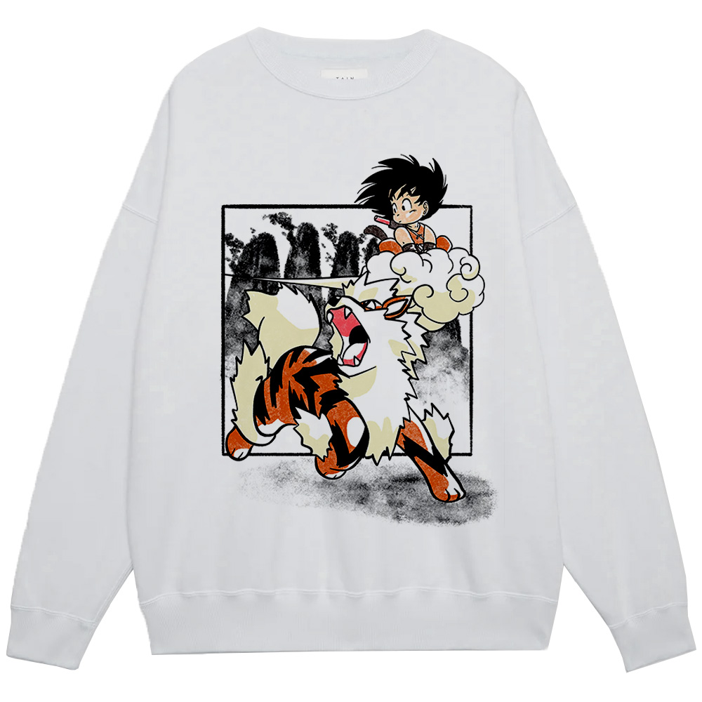 Dragon Ball Z Kid Goku & Pokemon Arcanine Print