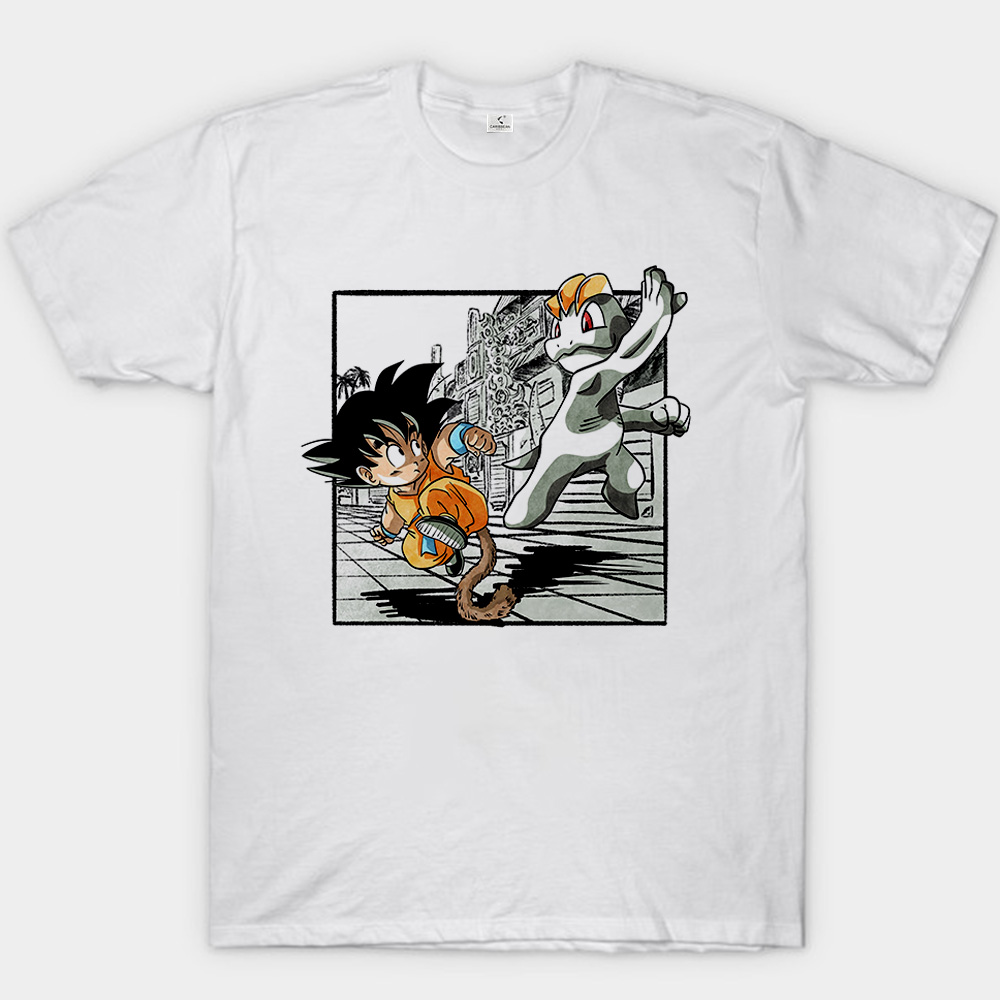 Dragon Ball Z Kid Goku & Pokemon Machop Print
