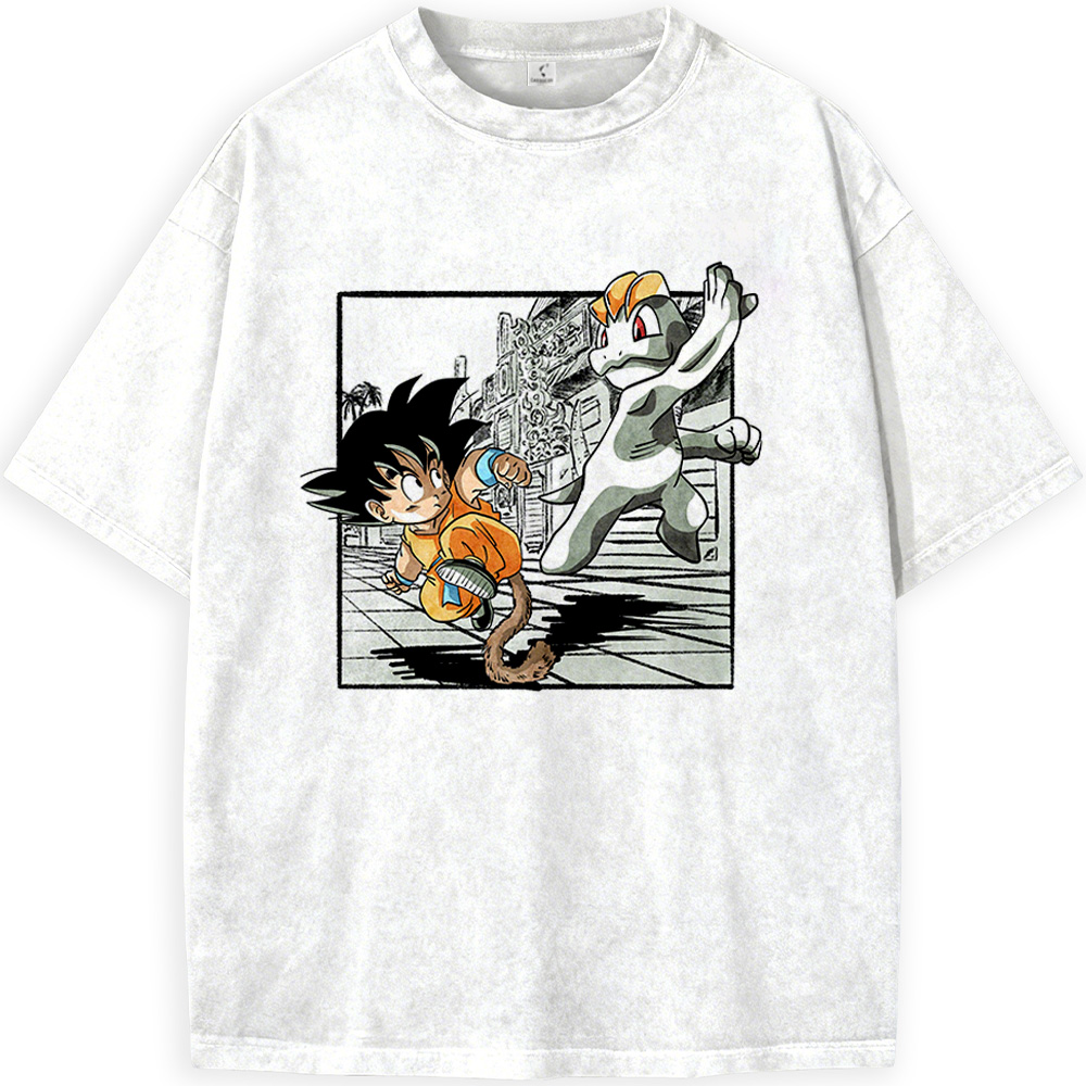 Dragon Ball Z Kid Goku & Pokemon Machop Print