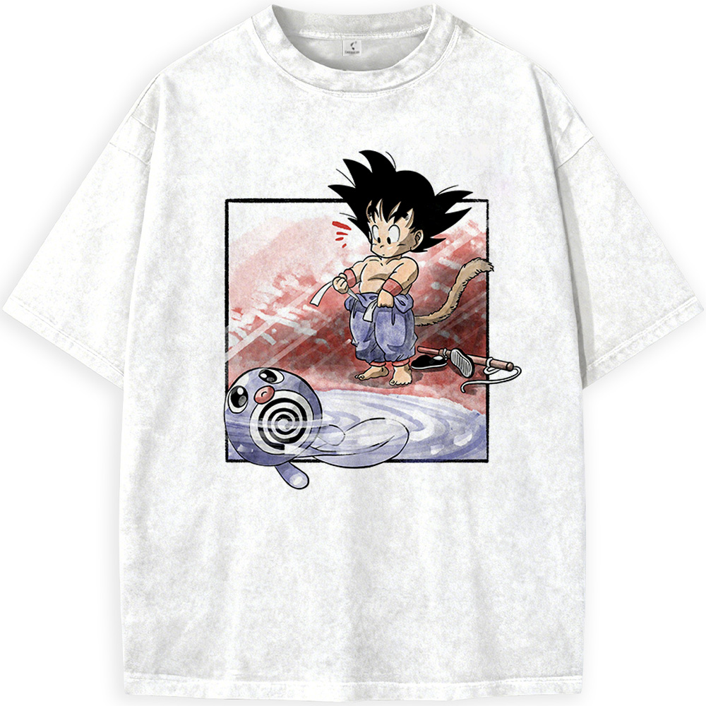 Dragon Ball Z Kid Goku & Pokemon Poliwag Print