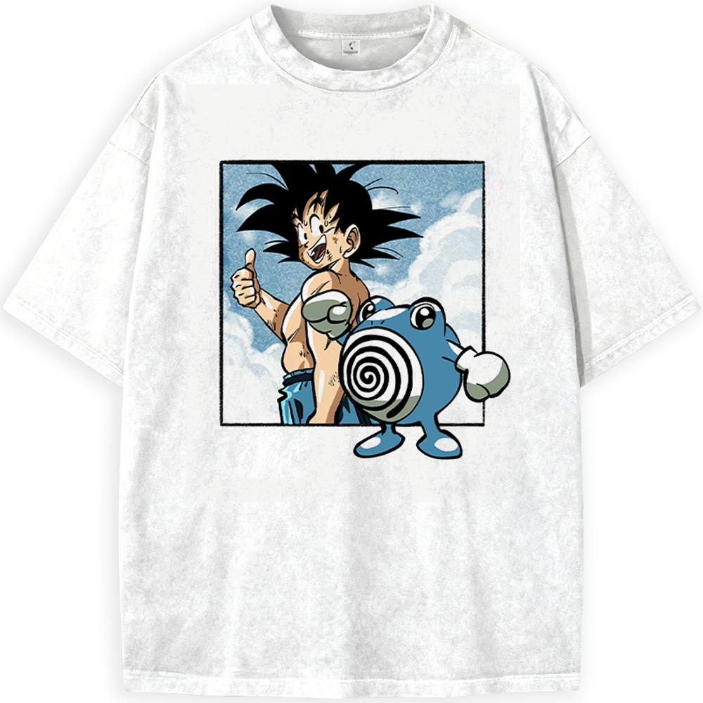 Dragon Ball Z Kid Goku & Pokemon Poliwhirl Print
