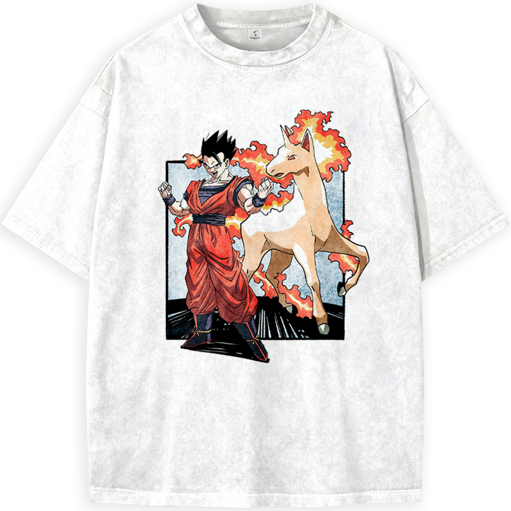 Dragon Ball Z Son Gohan & Pokemon Rapidash Print