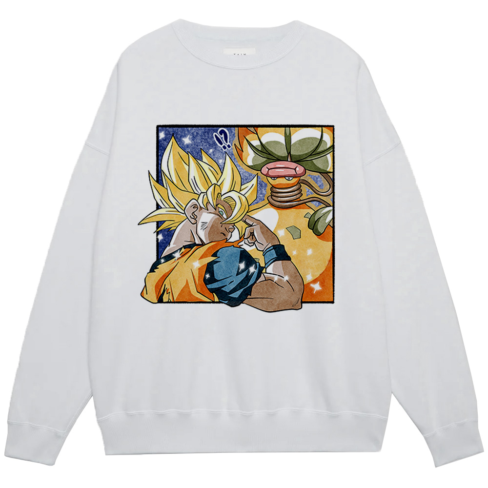 Dragon Ball Z Super Saiyan Goku & Pokemon Bellsprout Print
