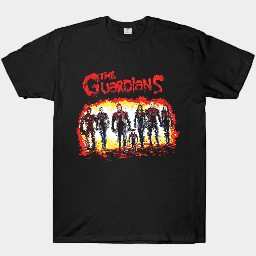 Marvel Guardians of the Galaxy Full Team Flame Comic Style Standing Pose Print