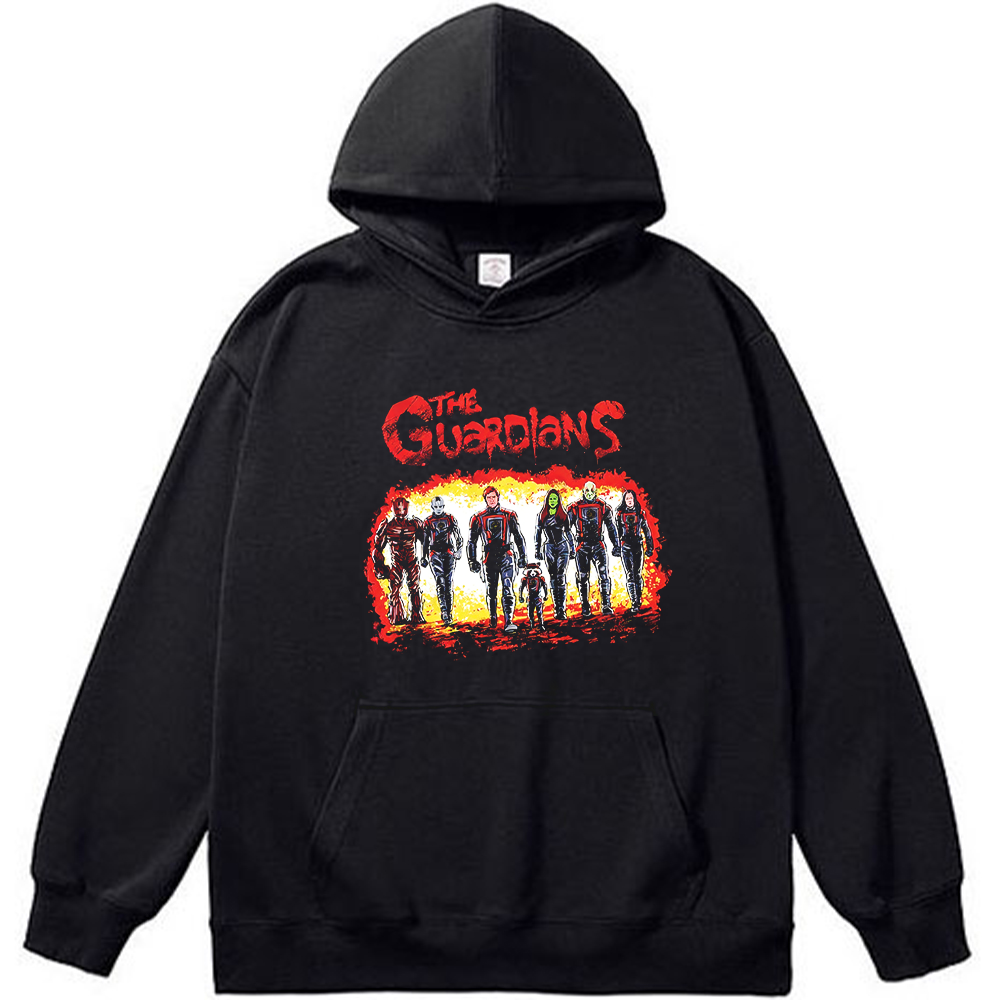 Marvel Guardians of the Galaxy Full Team Flame Comic Style Standing Pose Print