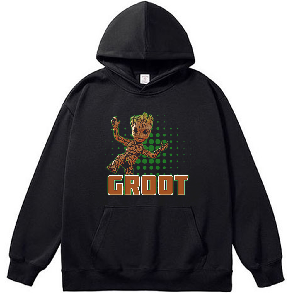Marvel Guardians of the Galaxy Groot Dancing Silhouette (Green Dot Background) Print