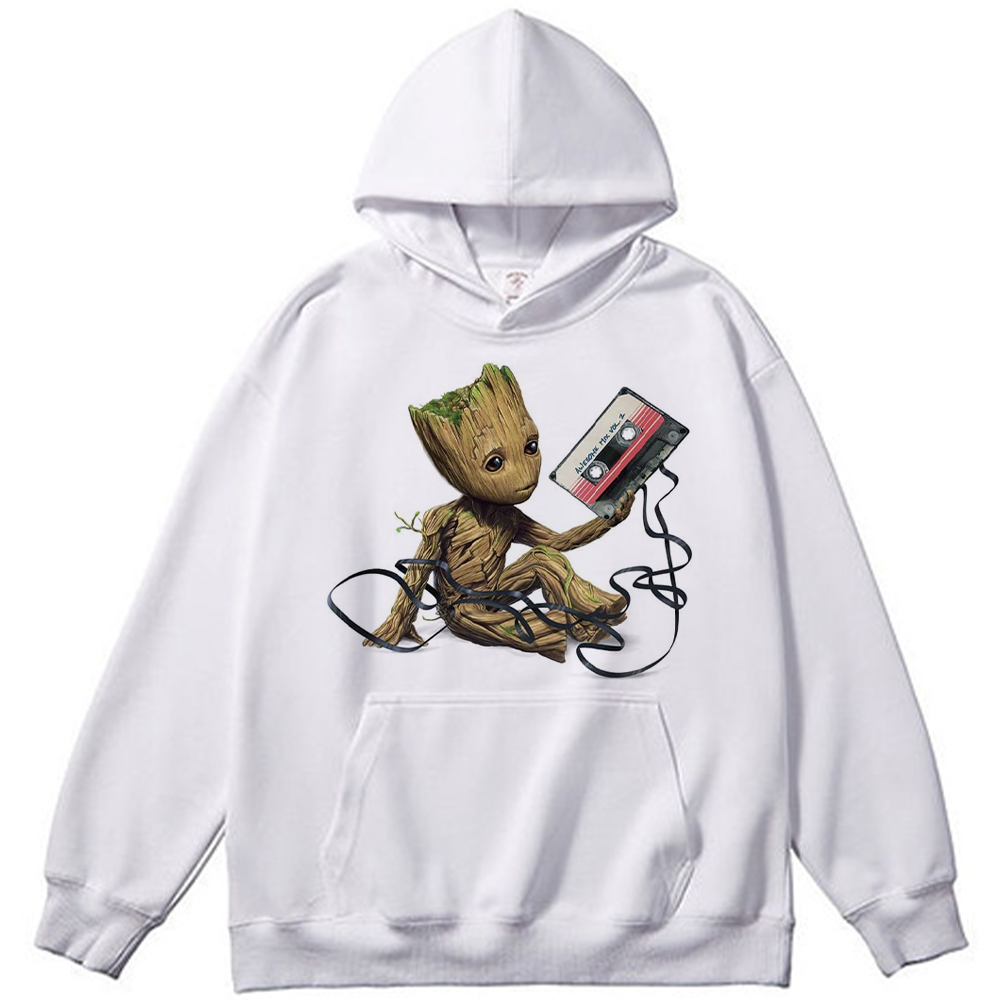 Marvel Guardians of the Galaxy Groot Holding Awesome Mix Vol.2 Cassette Tape Realistic Style Illustration Print