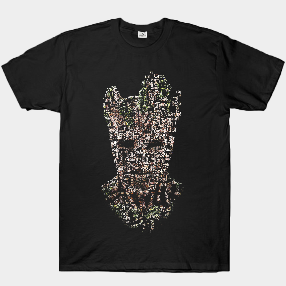 Marvel Guardians of the Galaxy Groot "I AM GROOT" Text Collage Portrait Print
