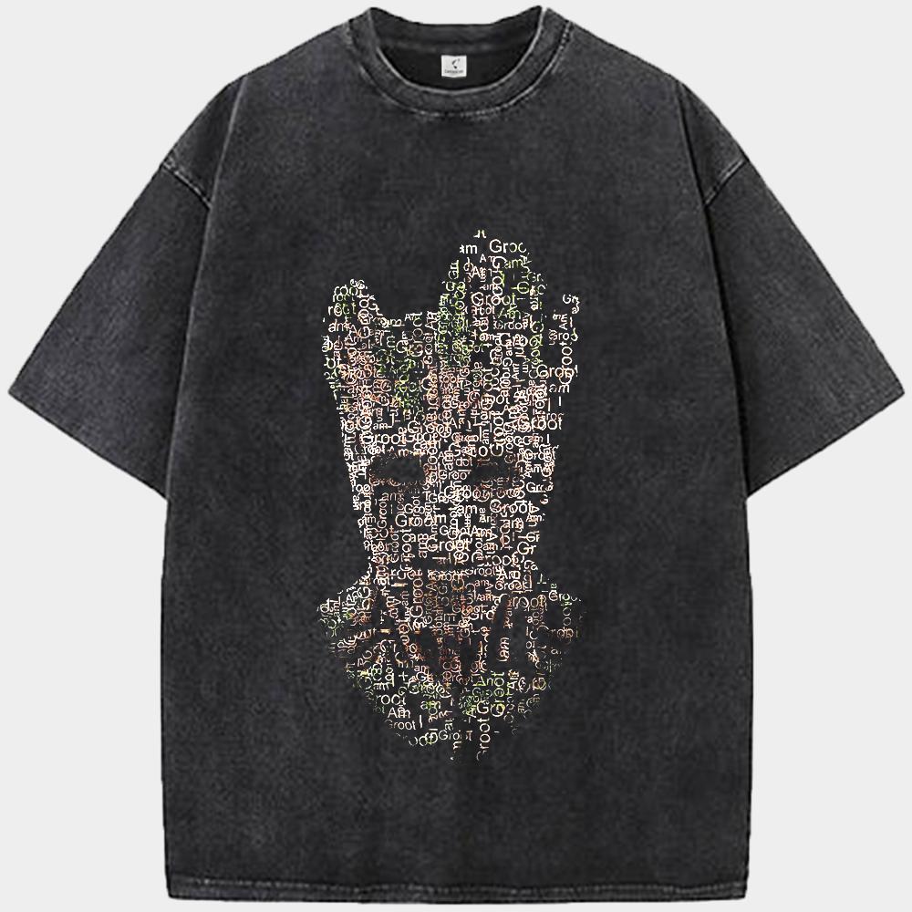 Marvel Guardians of the Galaxy Groot "I AM GROOT" Text Collage Portrait Print