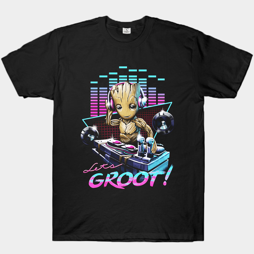 Marvel Guardians of the Galaxy Groot "Let's GROOT!" DJ Style Illustration Print