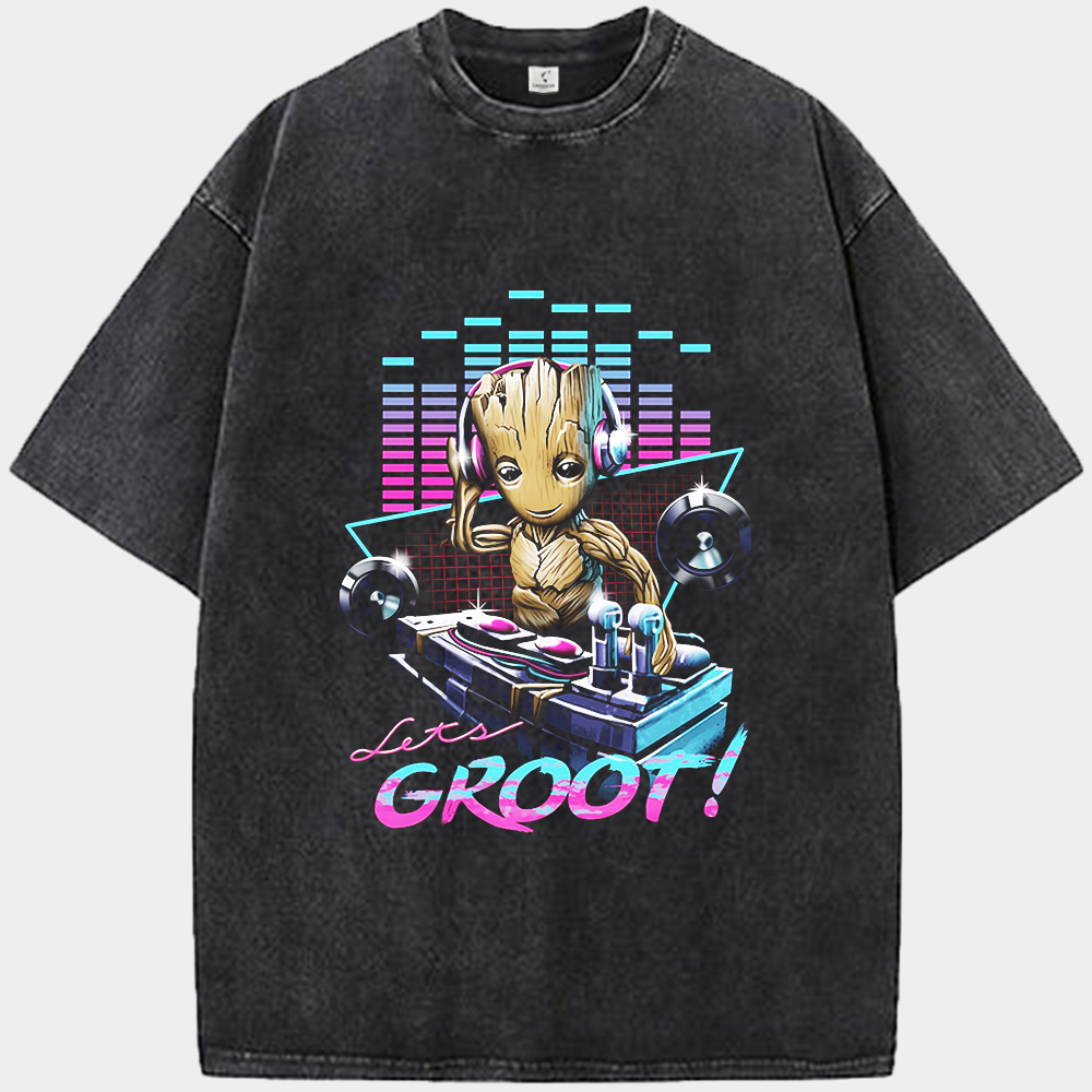 Marvel Guardians of the Galaxy Groot "Let's GROOT!" DJ Style Illustration Print