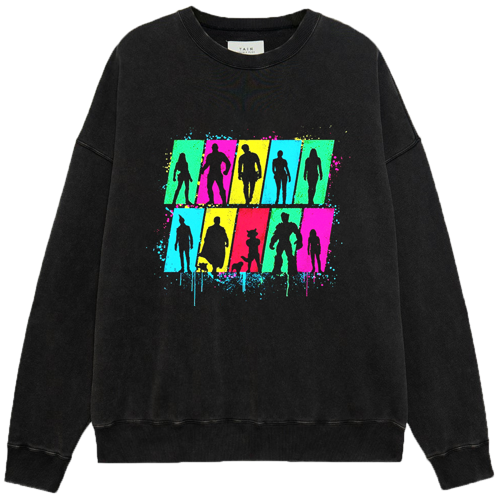 Marvel Guardians of the Galaxy Multiverse Heroes Colorful Silhouette Collage (Pop Style)  Print