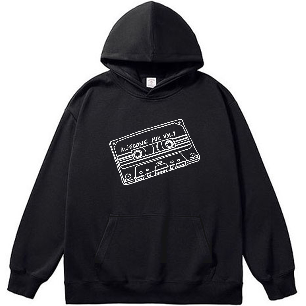 Marvel Guardians of the Galaxy Star-Lord Awesome Mix Vol.1 Cassette Tape Line (Black Background) Print