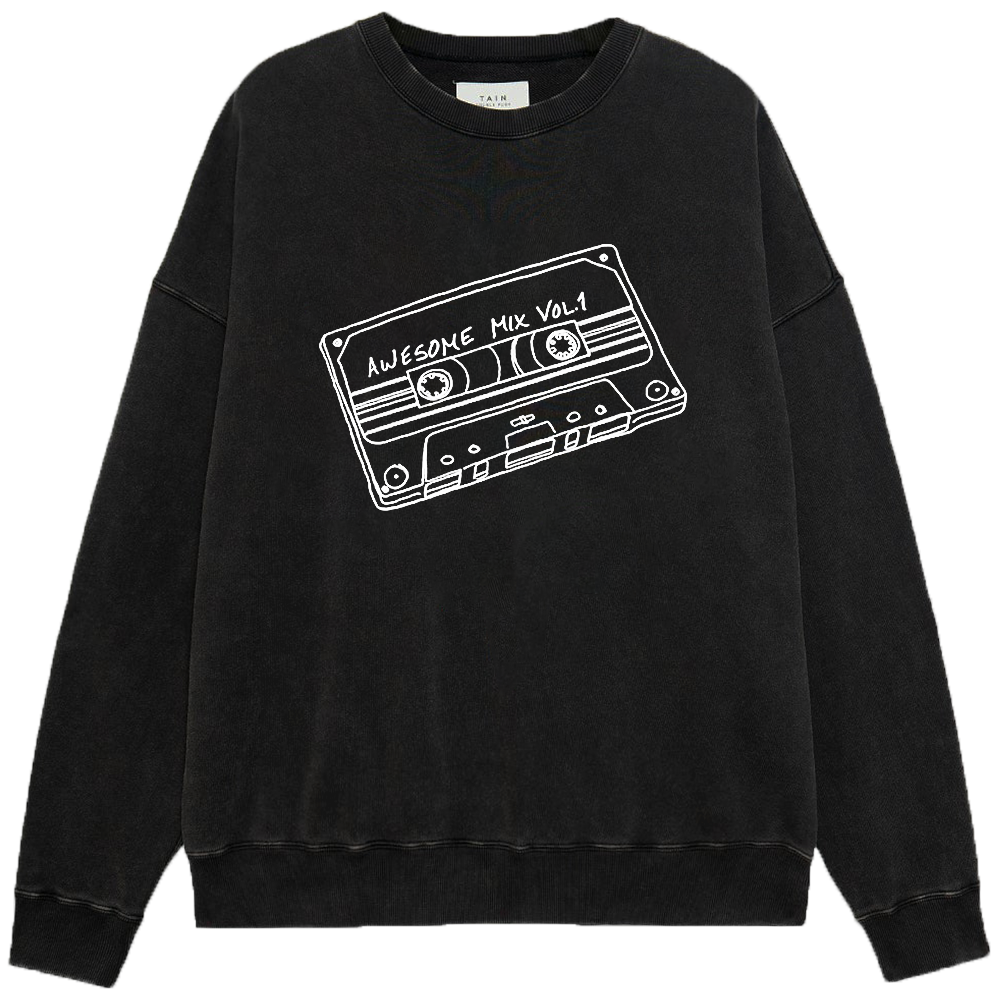 Marvel Guardians of the Galaxy Star-Lord Awesome Mix Vol.1 Cassette Tape Line (Black Background) Print