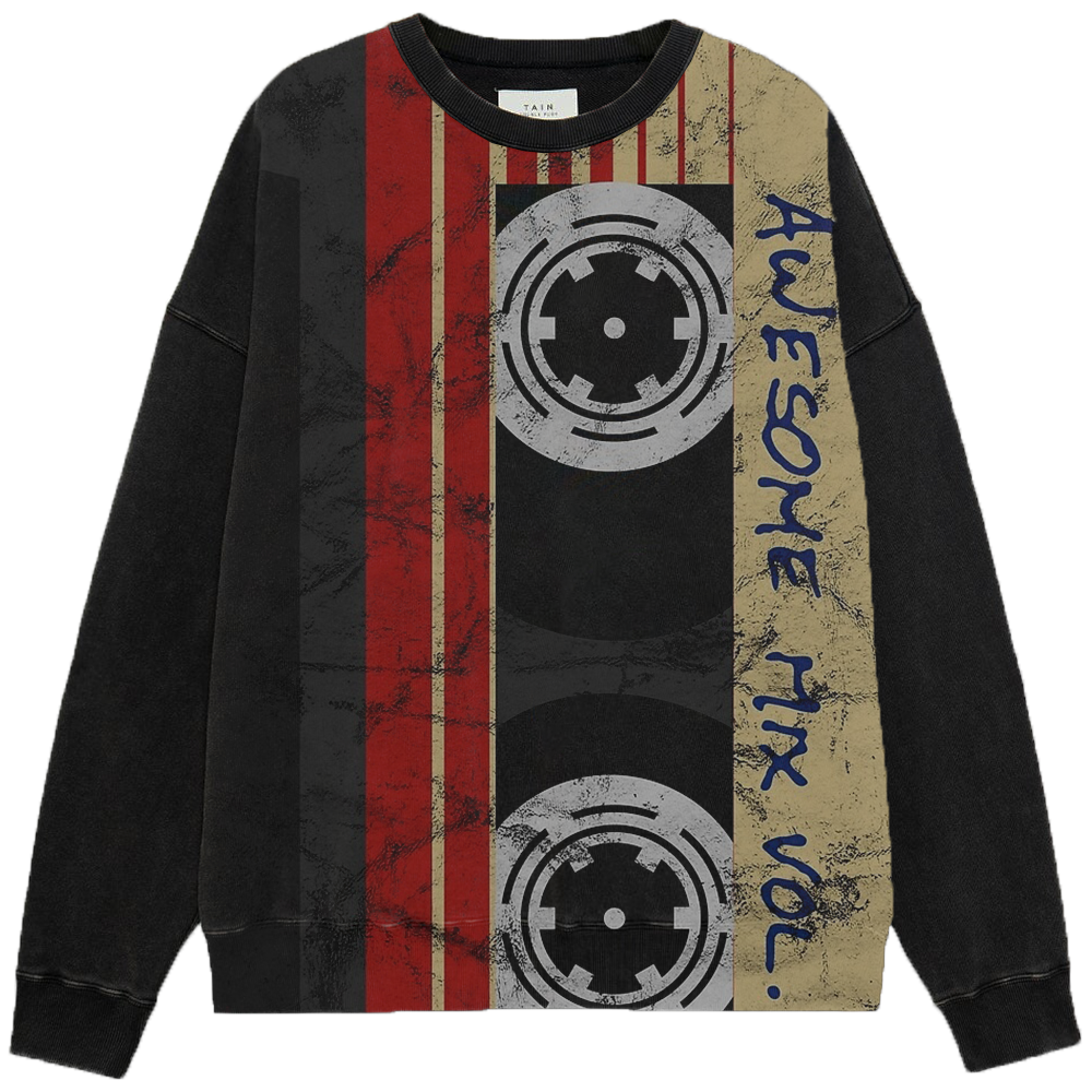 Marvel Guardians of the Galaxy Star-Lord "Awesome Mix Vol.1" Vintage Distressed Cassette Tape Illustration Print