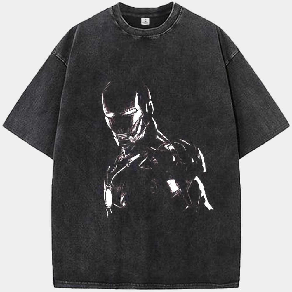 Marvel Iron Man Black & White High Contrast Silhouette Standing Pose Print