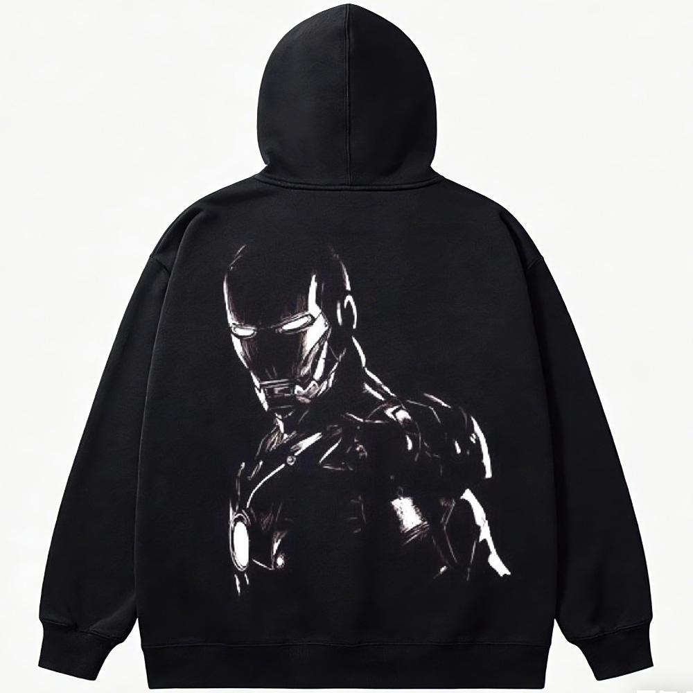 Marvel Iron Man Black & White High Contrast Silhouette Standing Pose Print