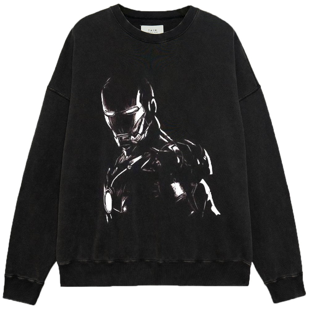 Marvel Iron Man Black & White High Contrast Silhouette Standing Pose Print