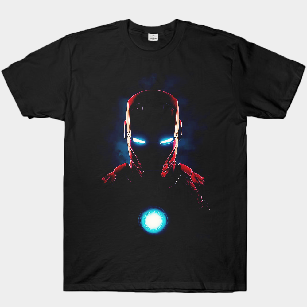 Marvel Iron Man Blue Light Close-Up Bust (Dark Background) Print