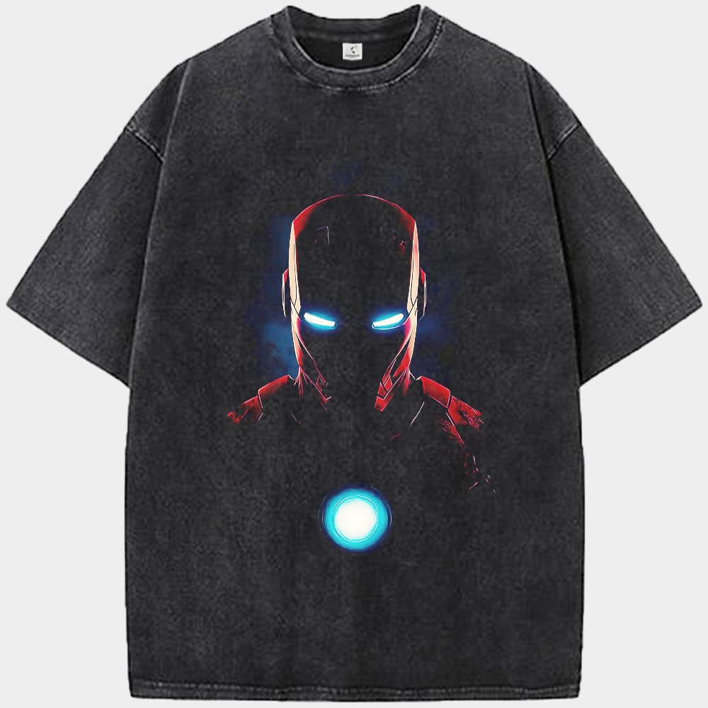 Marvel Iron Man Blue Light Close-Up Bust (Dark Background) Print