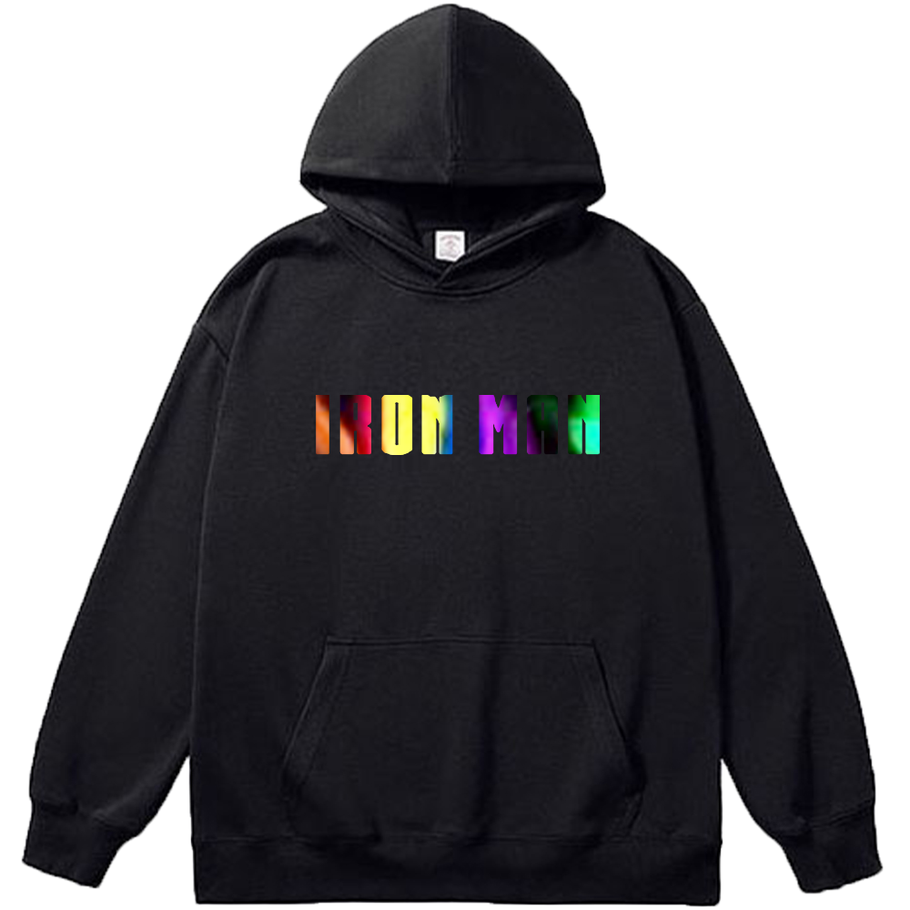 Marvel Iron Man Dark Colorful Glowing Outline Standing Pose Print