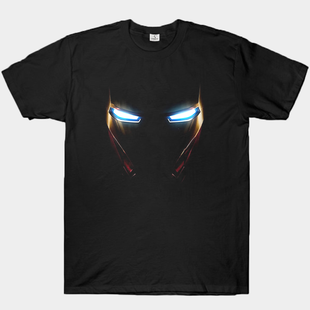 Marvel Iron Man Dark Style Eye Glow Helmet Close-Up Print