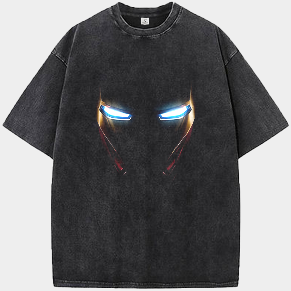 Marvel Iron Man Dark Style Eye Glow Helmet Close-Up Print