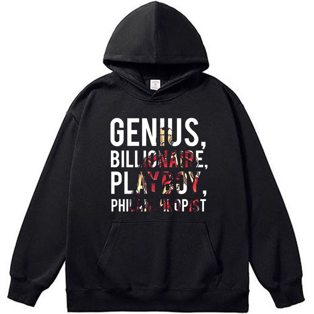 Marvel Iron Man GENIUS, BILLIONAIRE, PLAYBOY, PHILANTHROPIST Comic Style Text Poster Print